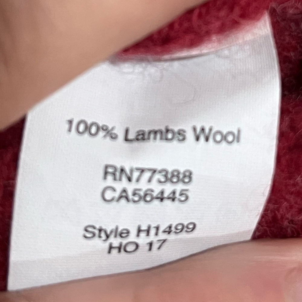 J. CREW FACTORY MENS LAMBS WOOL CABLE KNIT CREW NECK SWEATER RED SIZE LARGE - Picture 8 of 12